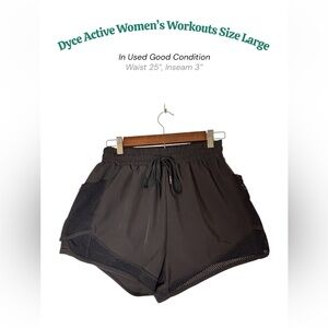 Women's Athletic Shorts with Mesh Pockets - Black Size Large